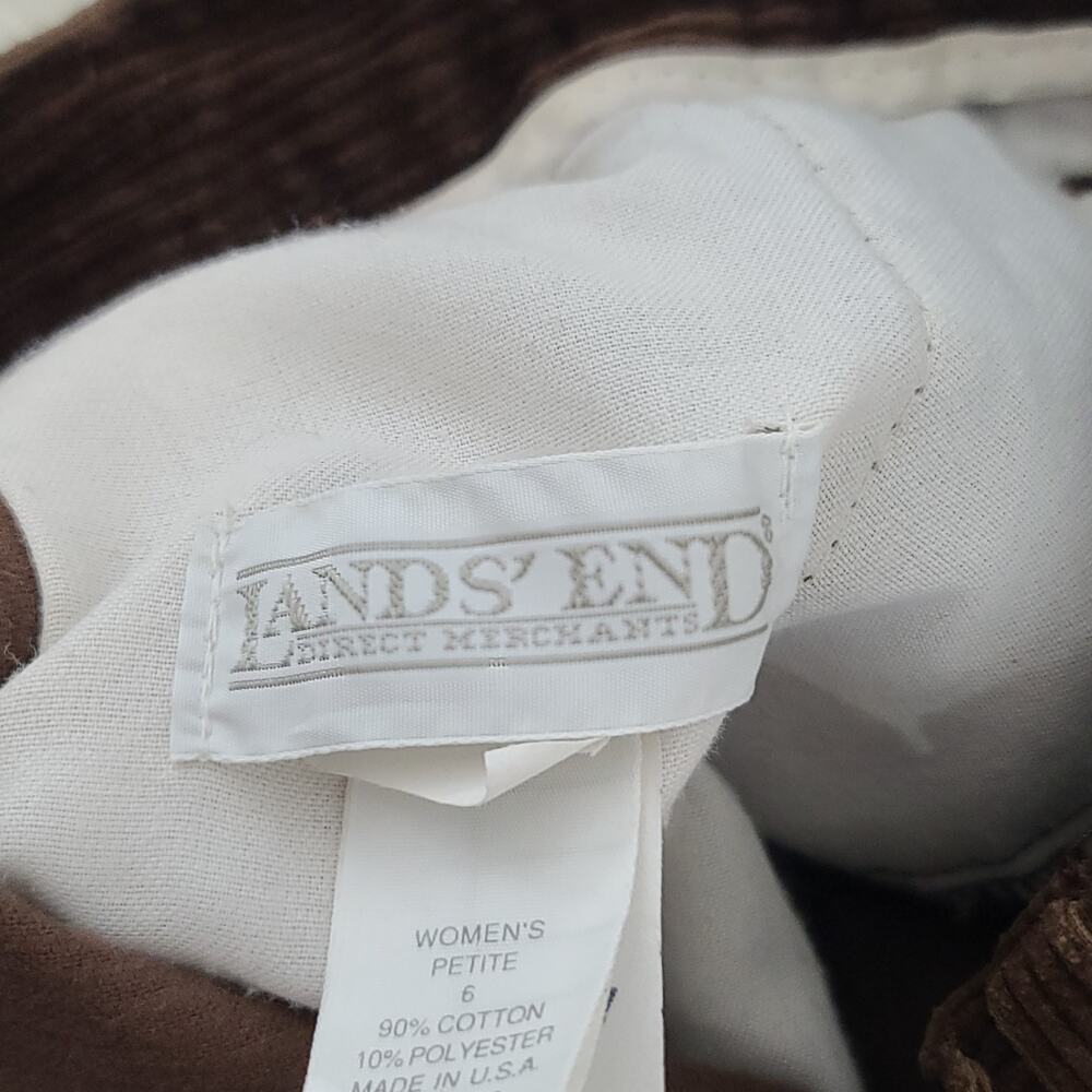 Lands End vintage ladies corduroy pants brown Size 6P 90's style dark academia - Picture 6 of 8